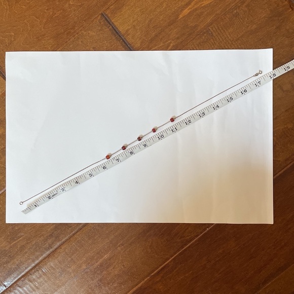 Vintage 925 Sterling Silver Honey Amber Bead Station Necklace - Picture 5 of 8